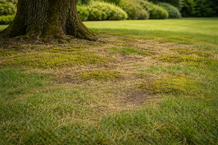 Moss and thatch build-up