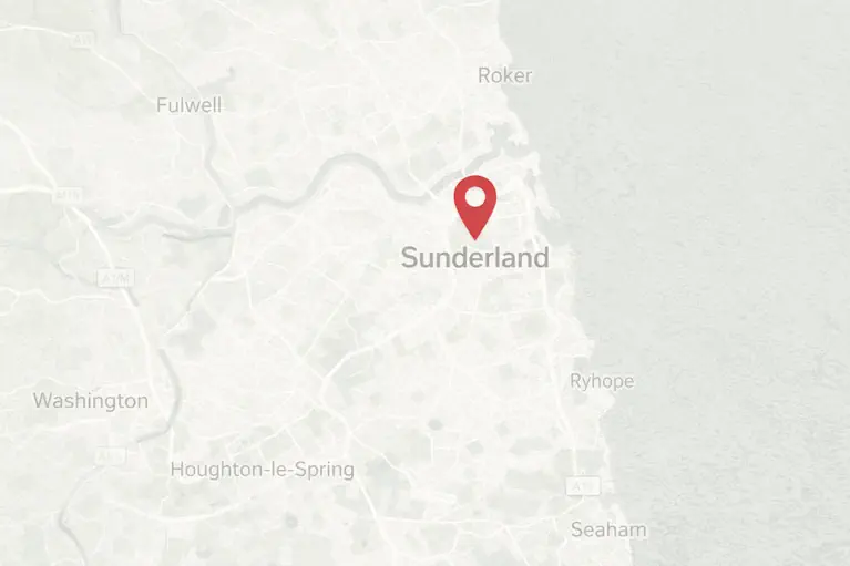 Sunderland lawn services marked on map